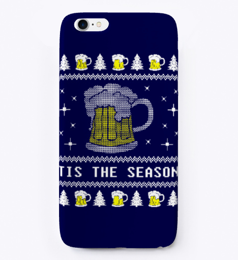 Beer Ugly Christmas Phone Case Dark Navy T-Shirt Front