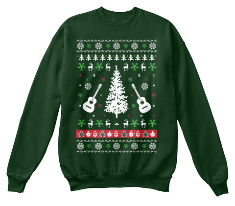  Country Music Ugly Christmas Sweater Deep Forest  T-Shirt Front