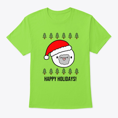 Holiday Rabbit (Black Text) Lime T-Shirt Front