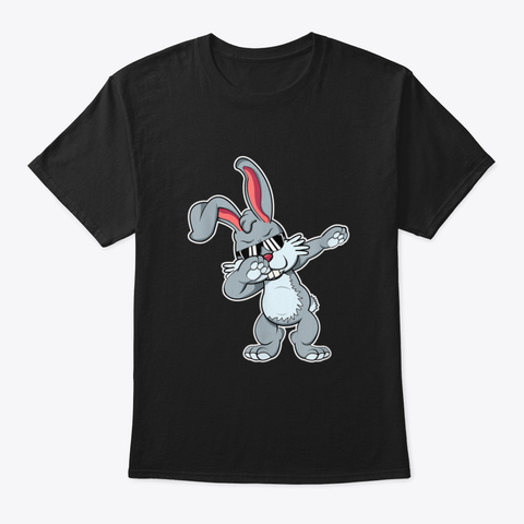 Dabbing Bunnies Tshirt Easter Present T  Black T-Shirt Front
