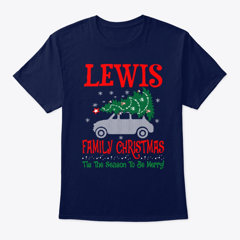 Lewis Family Christmas Season Navy T-Shirt Front