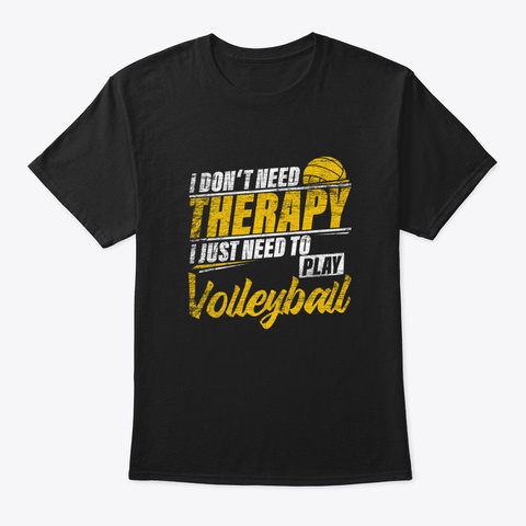 Volleyball I2etx Black T-Shirt Front