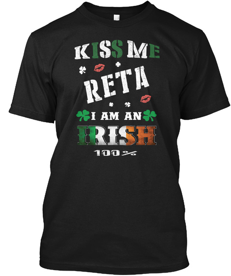 Reta Kiss Me I'm Irish Black T-Shirt Front