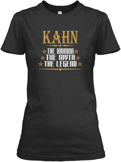 Kahn The Woman The Myth The Legend Black T-Shirt Front
