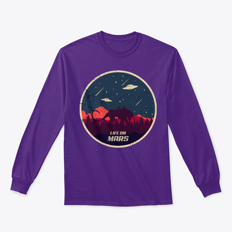 Alien Tiger Space Ufo Mars Planet Life Purple T-Shirt Front