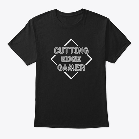 Cutting Edge Gamer   Psych Black T-Shirt Front