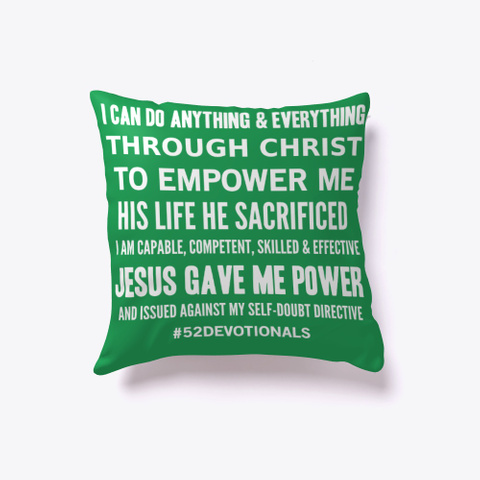 Christian Poems by Anna Szabo #52Devotionals Green Pillow for Christian Women