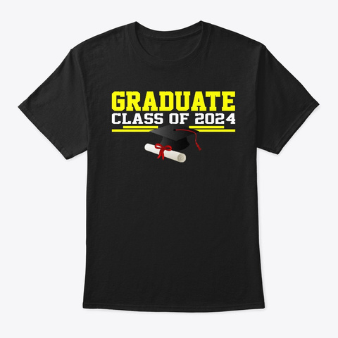 Graduate Class Of 2024 Black T-Shirt Front