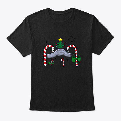 A Candy Cane Christmas Black T-Shirt Front