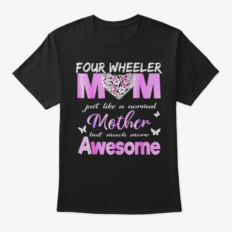 Cute Four Wheeler Mom Shirt Awesome Moth Black Camiseta Front
