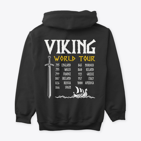 Viking World Tour Viking Shirts Black T-Shirt Back