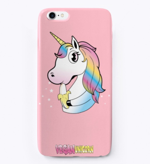 Vegan Unicorn Phone Case Pink T-Shirt Front