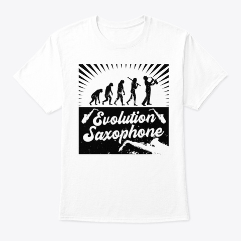 Evolution Saxophone White T-Shirt Front
