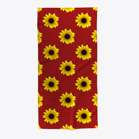 Sunflowers Pattern On Red Standard Kaos Front