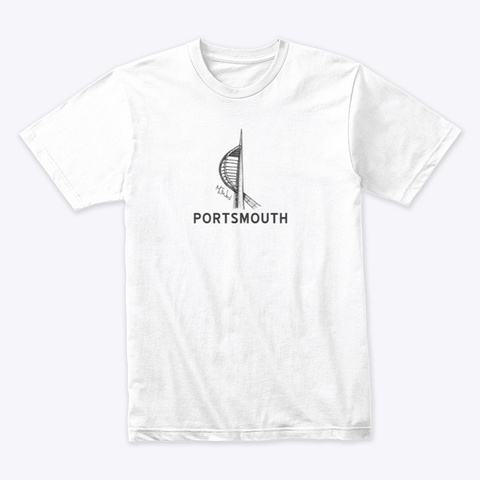 Spinnaker Tower T Shirt, Portsmouth White T-Shirt Front