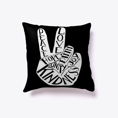 Peace And Love Pillow  Black Maglietta Front