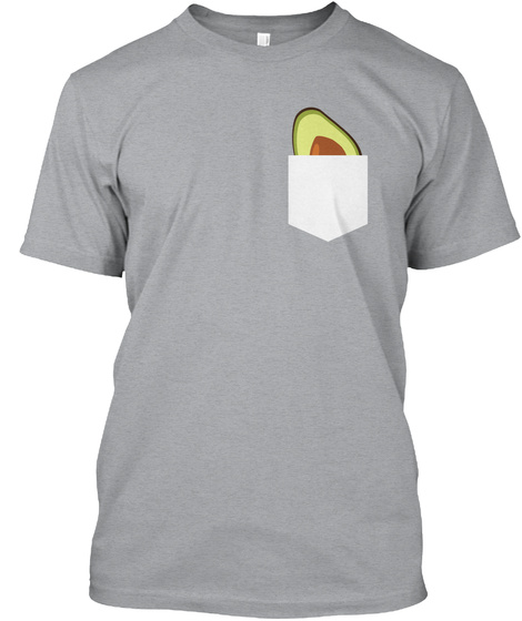 Avocado Front Pocket Heather Grey áo T-Shirt Front