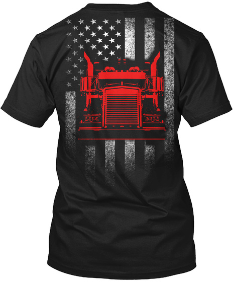 Trucker  Black T-Shirt Back