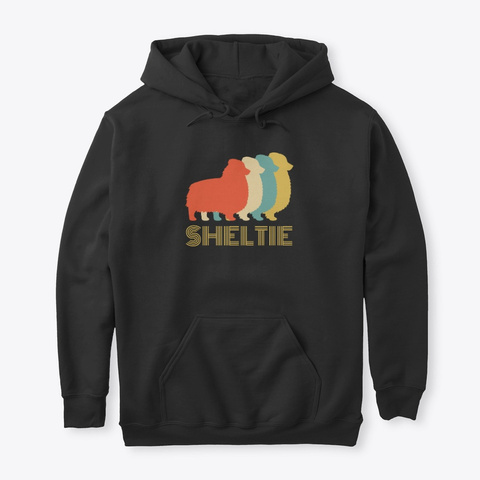 Sheltie Shetland Sheepdog Breed Dog Black T-Shirt Front