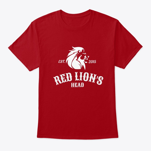 Red Lion's Head Pub T Shirt Deep Red T-Shirt Front