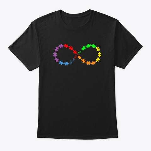 Autism Crouch With Puzzle Kid Gift Shirt Black T-Shirt Front