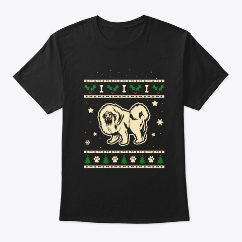Christmas Tibetan Mastiff Gift Black T-Shirt Front