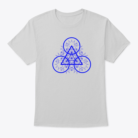 Circular Trinity Blue Sacred Geometry Light Steel T-Shirt Front