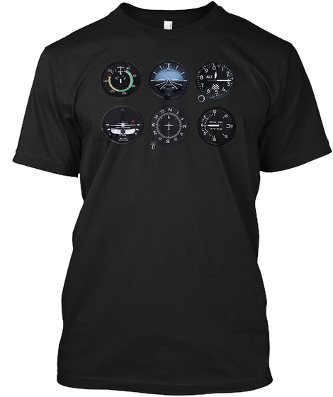 Pilot's 6 Pack Black T-Shirt Front