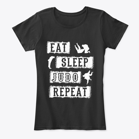 Eat Sleep Judo Repeat Martial Arts Gift Black T-Shirt Front