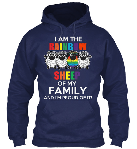 Rainbow Family Navy T-Shirt Front