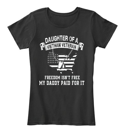 Daughter Of A Veteran 2017 Black T-Shirt Front