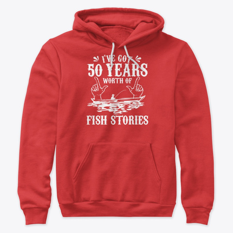 50th Birthday Fisherman Funny Red T-Shirt Front