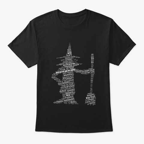 Amazing Halloween Witch Design Qagpj Black T-Shirt Front