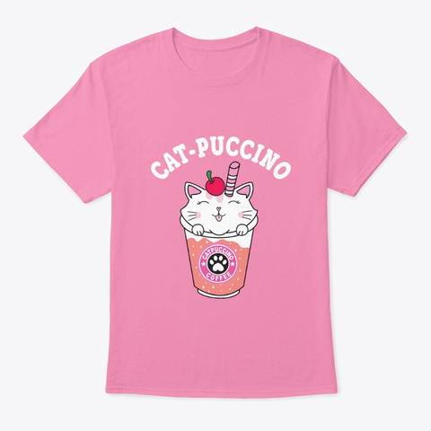 Cat Puccino T Shirt Pink T-Shirt Front