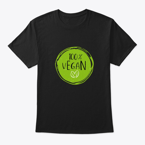 100% Vegan Apparel Collection Black T-Shirt Front