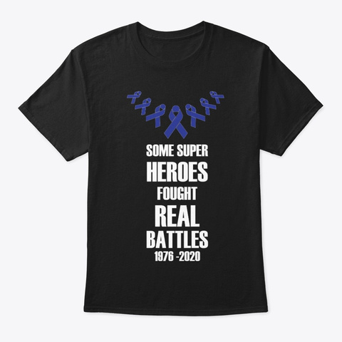 Colon Cancer Hero Black T-Shirt Front