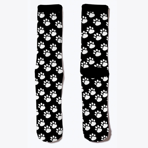 Cat Paw Socks Black T-Shirt Front