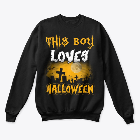 This Boy Loves Halloween 2019 Tomb Black Kaos Front