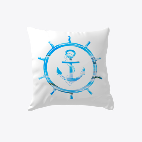 Helm & Anchor Nautical Captain Design White Kaos Front