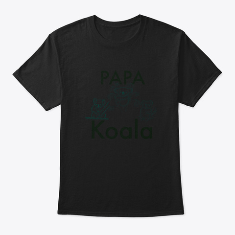 Papa Koala Black T-Shirt Front