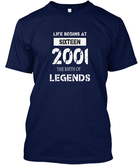 2001 Sixteen Navy T-Shirt Front