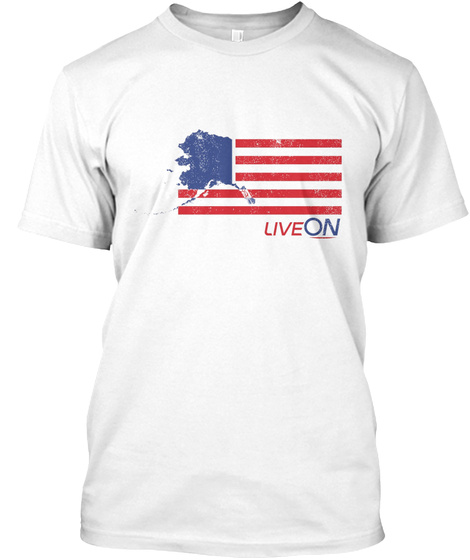 Live On White T-Shirt Front