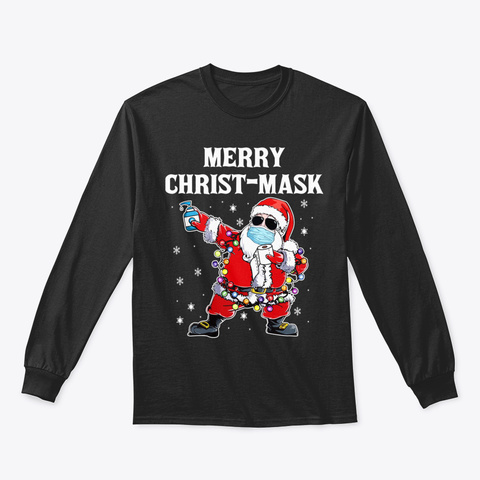 Funny Graphic Dabbing Christmas Santa Te Black T-Shirt Front