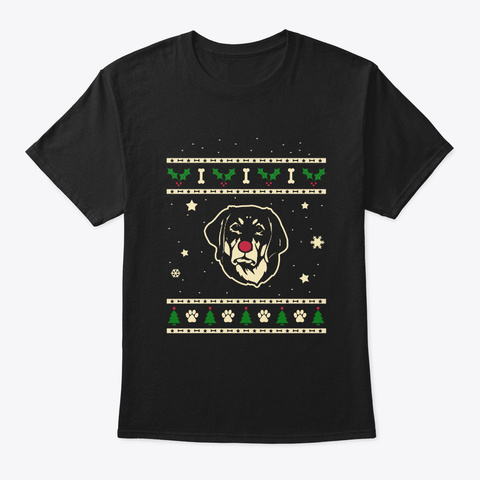 Christmas Hungarian Hound Gift Black T-Shirt Front