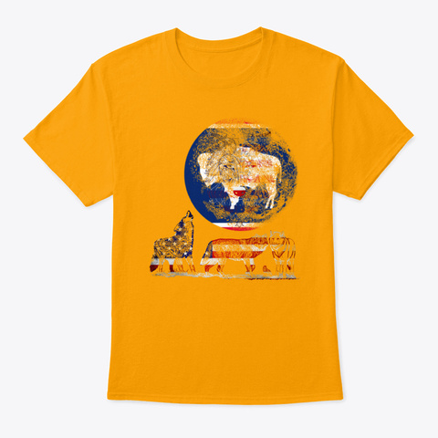 Wolf Pack Wyoming Gold áo T-Shirt Front