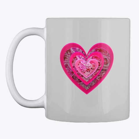 Coffee Mug  Valentine's Day Heart Light Grey T-Shirt Front