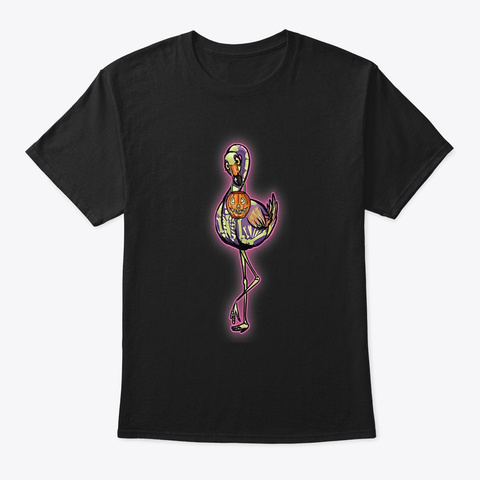 Flamingo Halloween Premium T Shirt Black T-Shirt Front