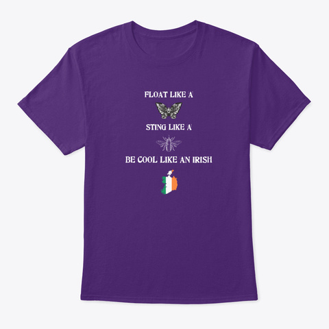 Irish Float Like A Butterfly Sting Like Purple T-Shirt Front