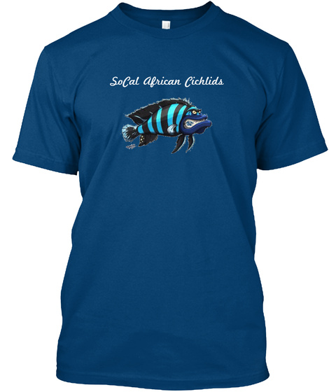 Social African Cichlids Cool Blue T-Shirt Front