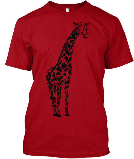 Giraffe Red Shirt Deep Red T-Shirt Front